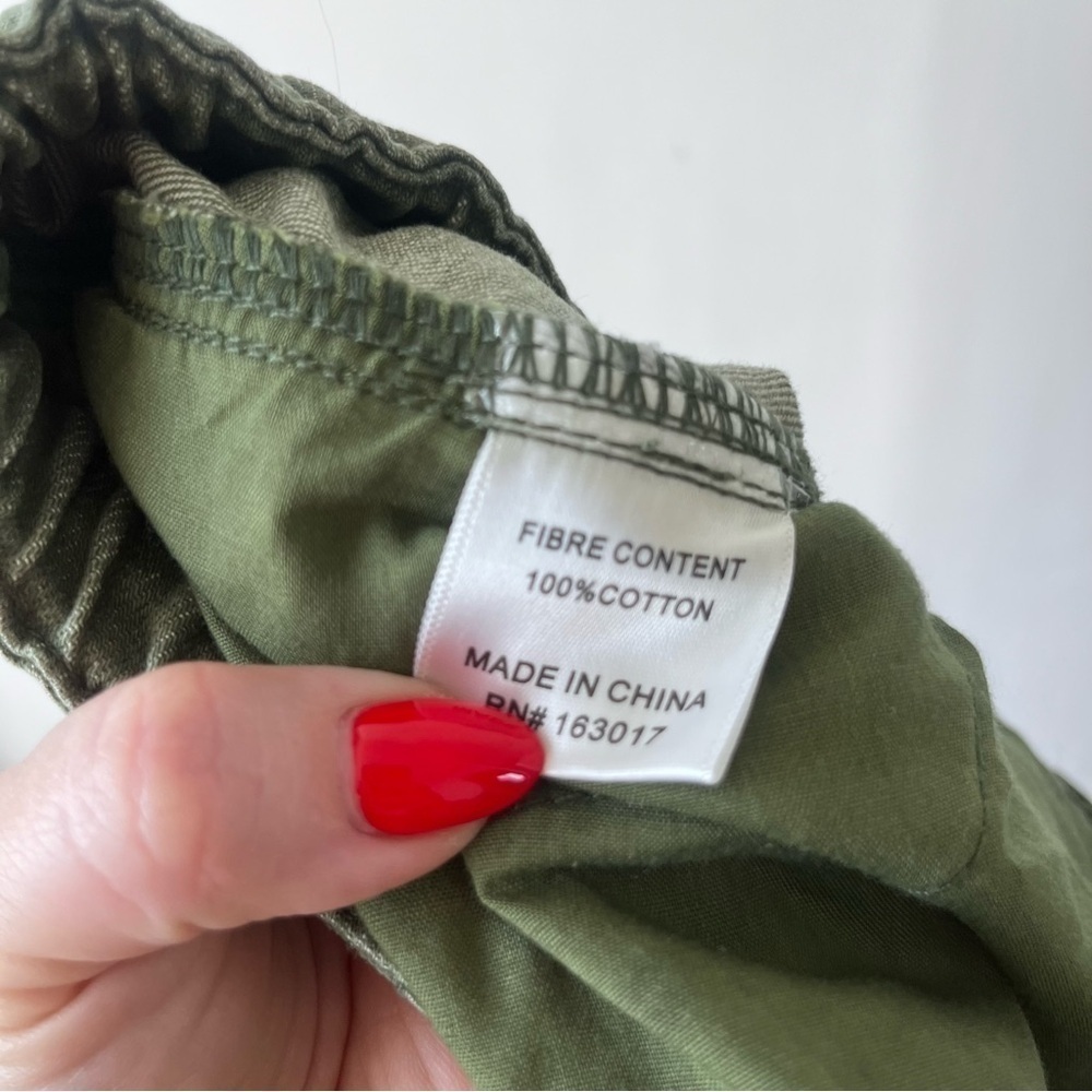 Princess Polly Olive Green Cargo Drawstring Waist Pants 4 - Picture 4 of 4